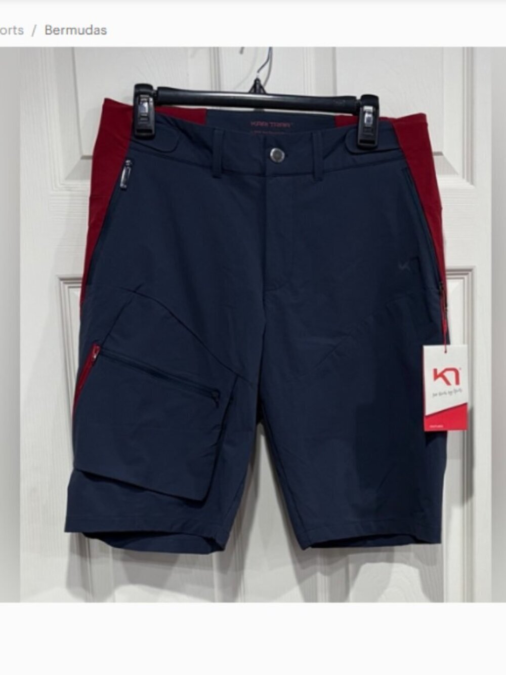 Kari Traa Women's Large Voss Hiking Shorts Blue NWT Outdoor Stretch Adjustable